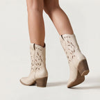 Women’s Slip-On Boots - Western Block Heel Regular Fit