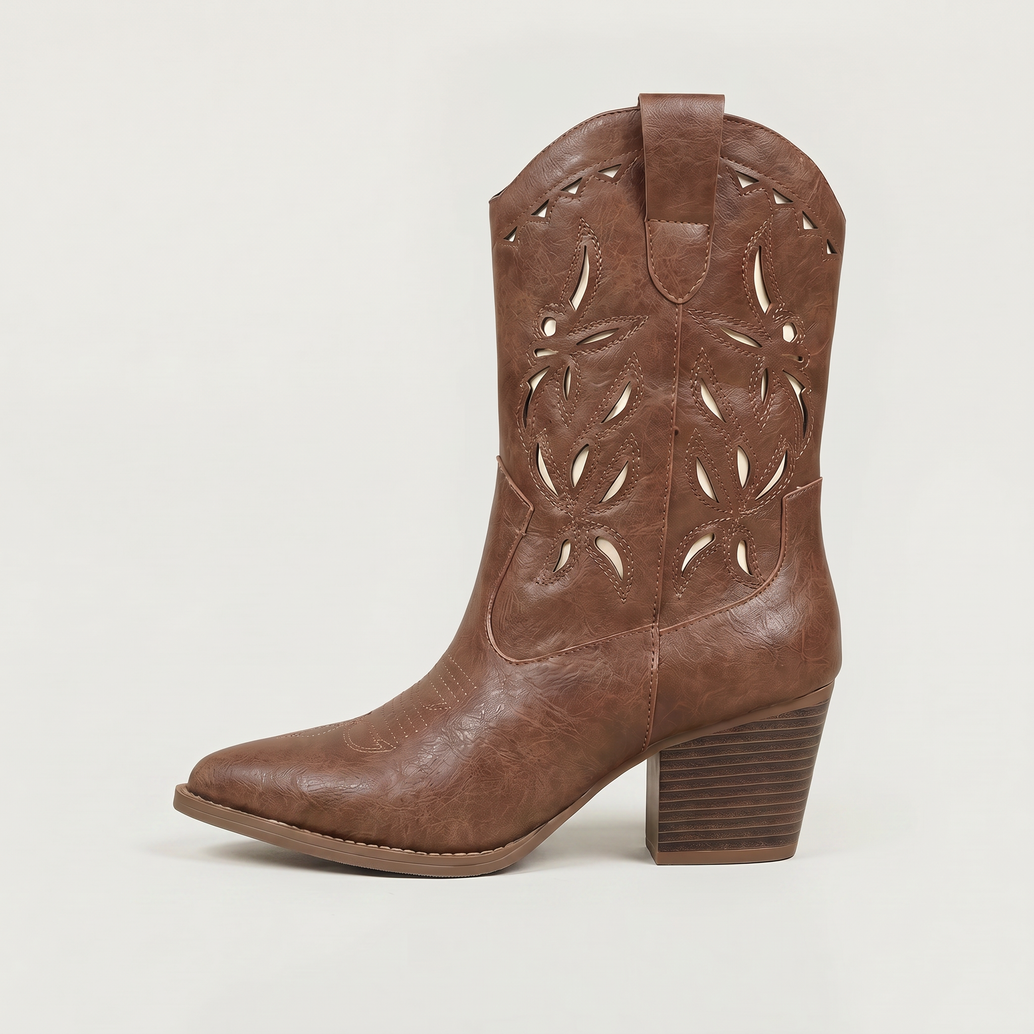 Women’s Slip-On Boots - Western Block Heel Regular Fit