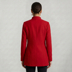 Women’s Stand-Up Collar  Jacket - Button-Up Long Sleeve Fit