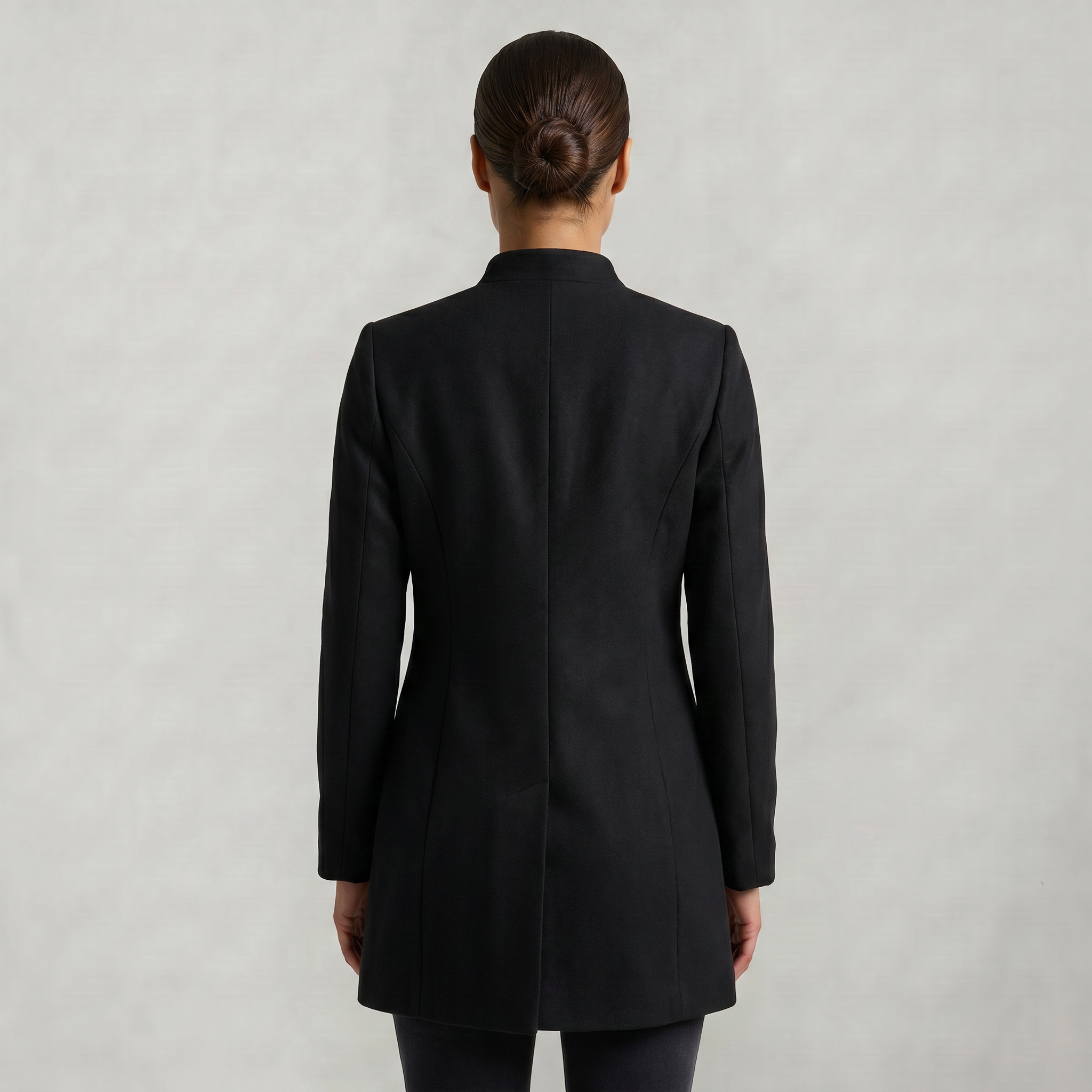 Women’s Stand-Up Collar  Jacket - Button-Up Long Sleeve Fit
