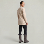Women’s Stand-Up Collar  Jacket - Button-Up Long Sleeve Fit