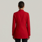 Women’s Stand-Up Collar  Jacket - Button-Up Long Sleeve Fit
