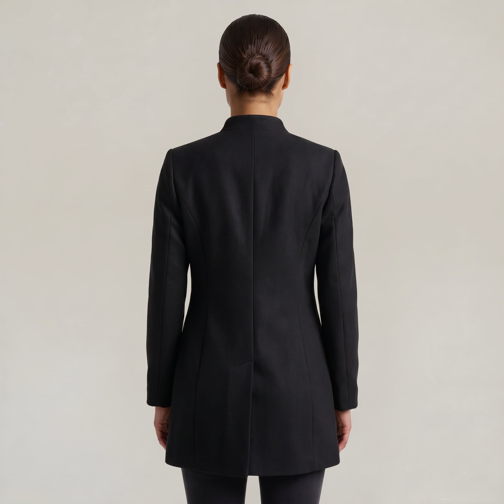 Women’s Stand-Up Collar  Jacket - Button-Up Long Sleeve Fit