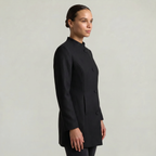 Women’s Stand-Up Collar  Jacket - Button-Up Long Sleeve Fit