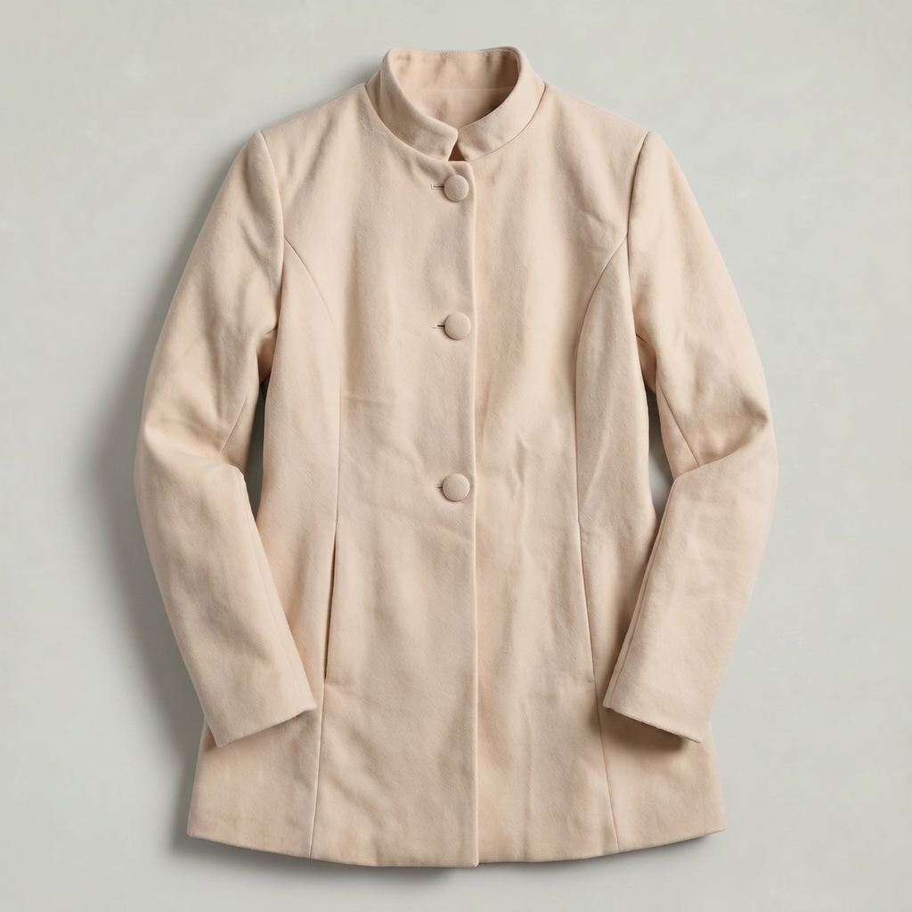 Women’s Stand-Up Collar  Jacket - Button-Up Long Sleeve Fit
