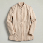 Women’s Stand-Up Collar  Jacket - Button-Up Long Sleeve Fit