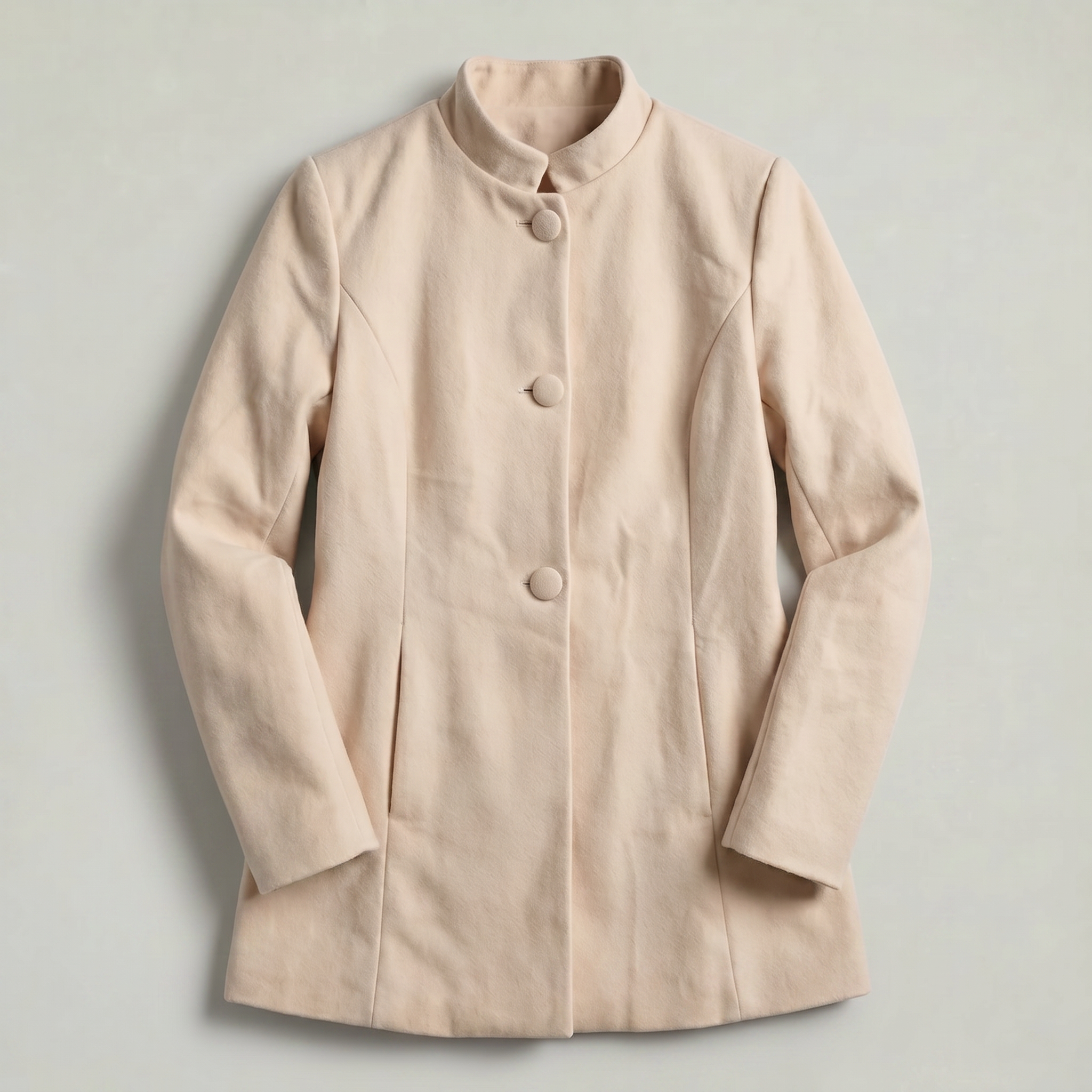 Women’s Stand-Up Collar  Jacket - Button-Up Long Sleeve Fit