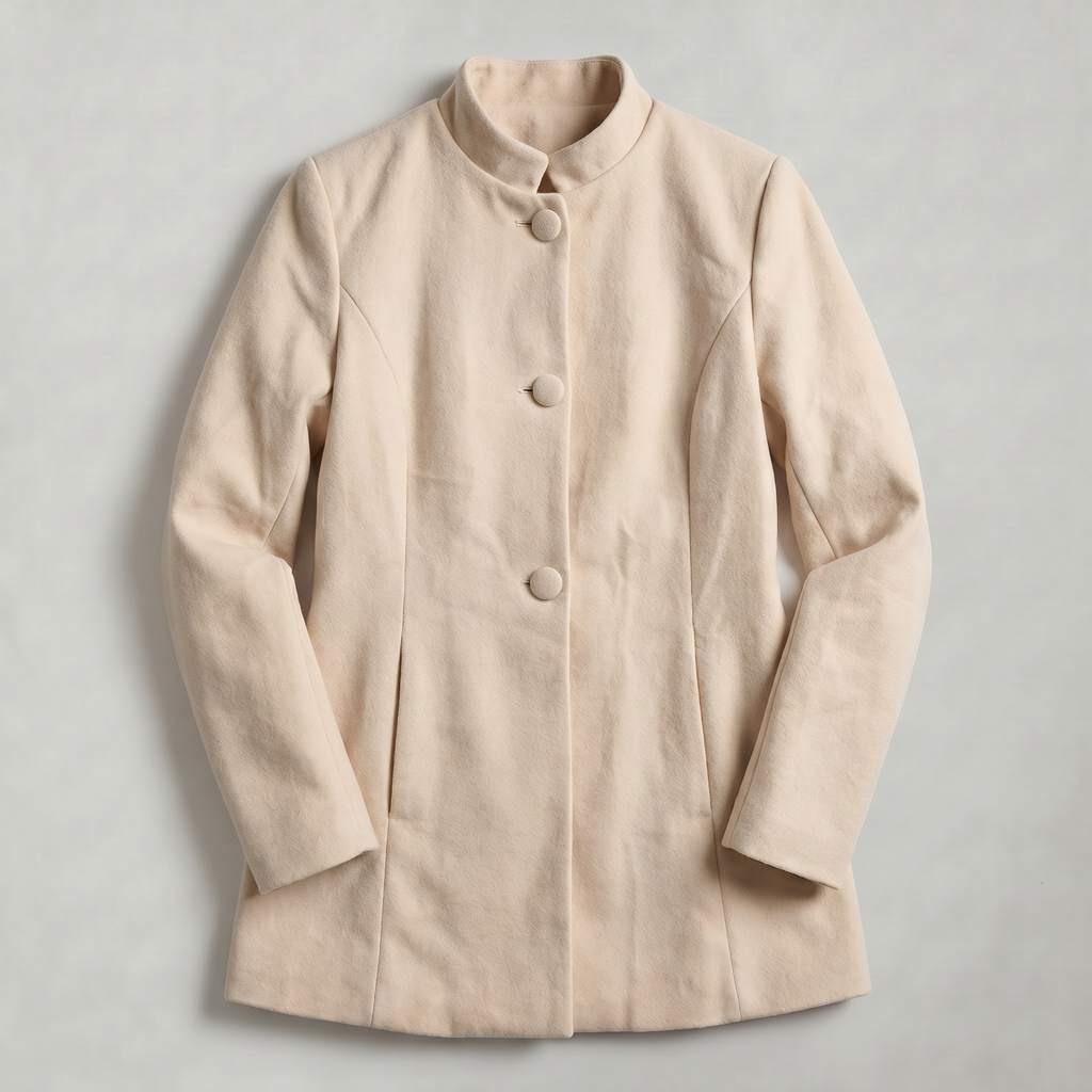 Women’s Stand-Up Collar  Jacket - Button-Up Long Sleeve Fit