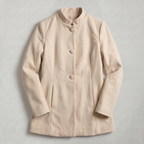 Women’s Stand-Up Collar  Jacket - Button-Up Long Sleeve Fit