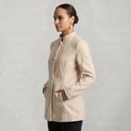 Women’s Stand-Up Collar  Jacket - Button-Up Long Sleeve Fit