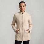 Women’s Stand-Up Collar  Jacket - Button-Up Long Sleeve Fit