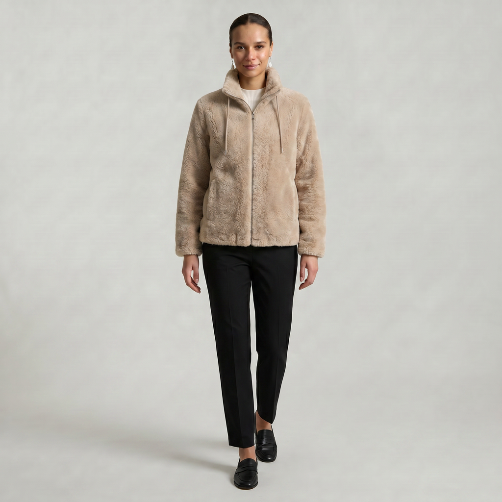 Women’s Stand-Up Collar Jacket - Zip Front Regular Fit