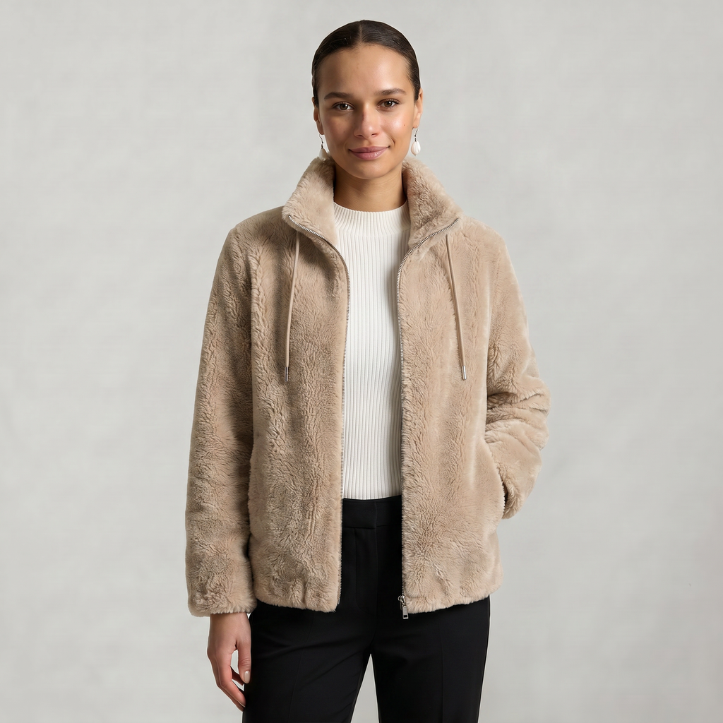 Women’s Stand-Up Collar Jacket - Zip Front Regular Fit