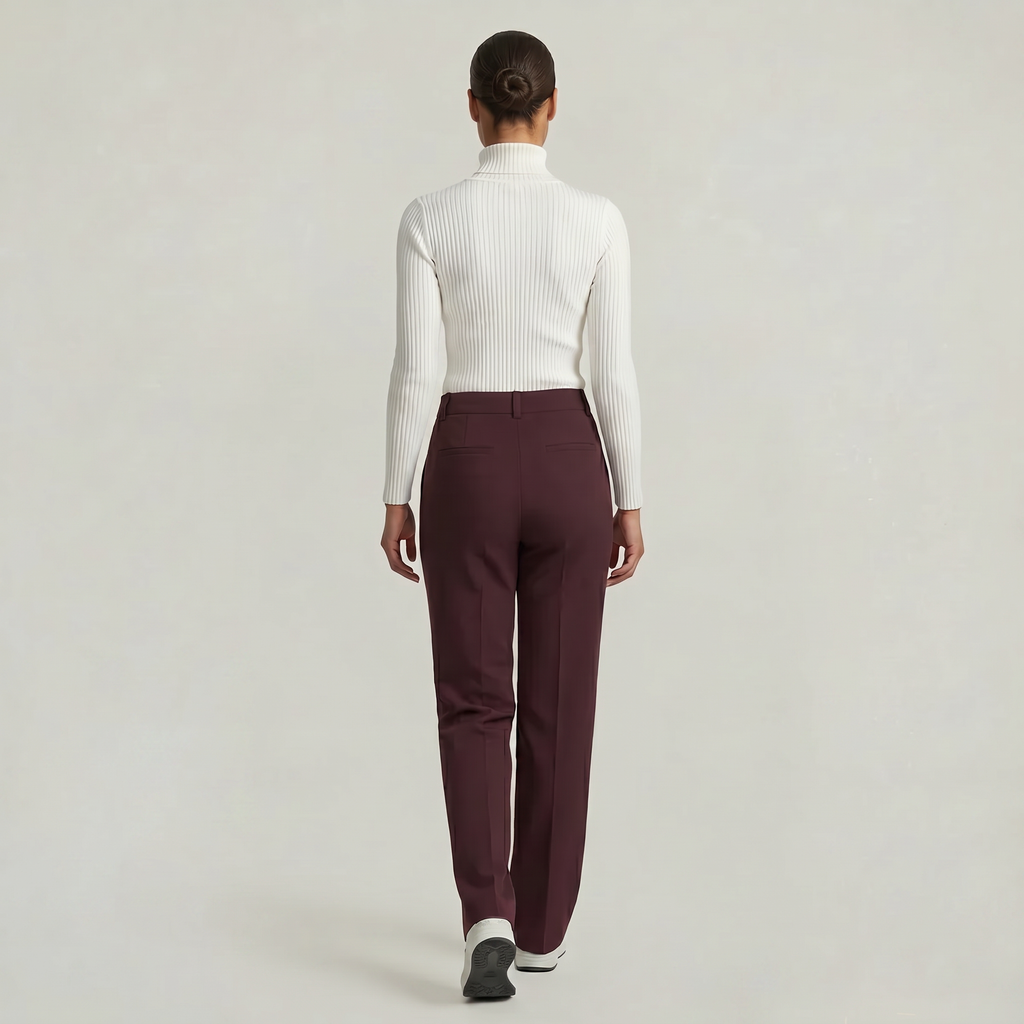 Women’s Suit Pants - Straight Leg Flat Front Loose Fit