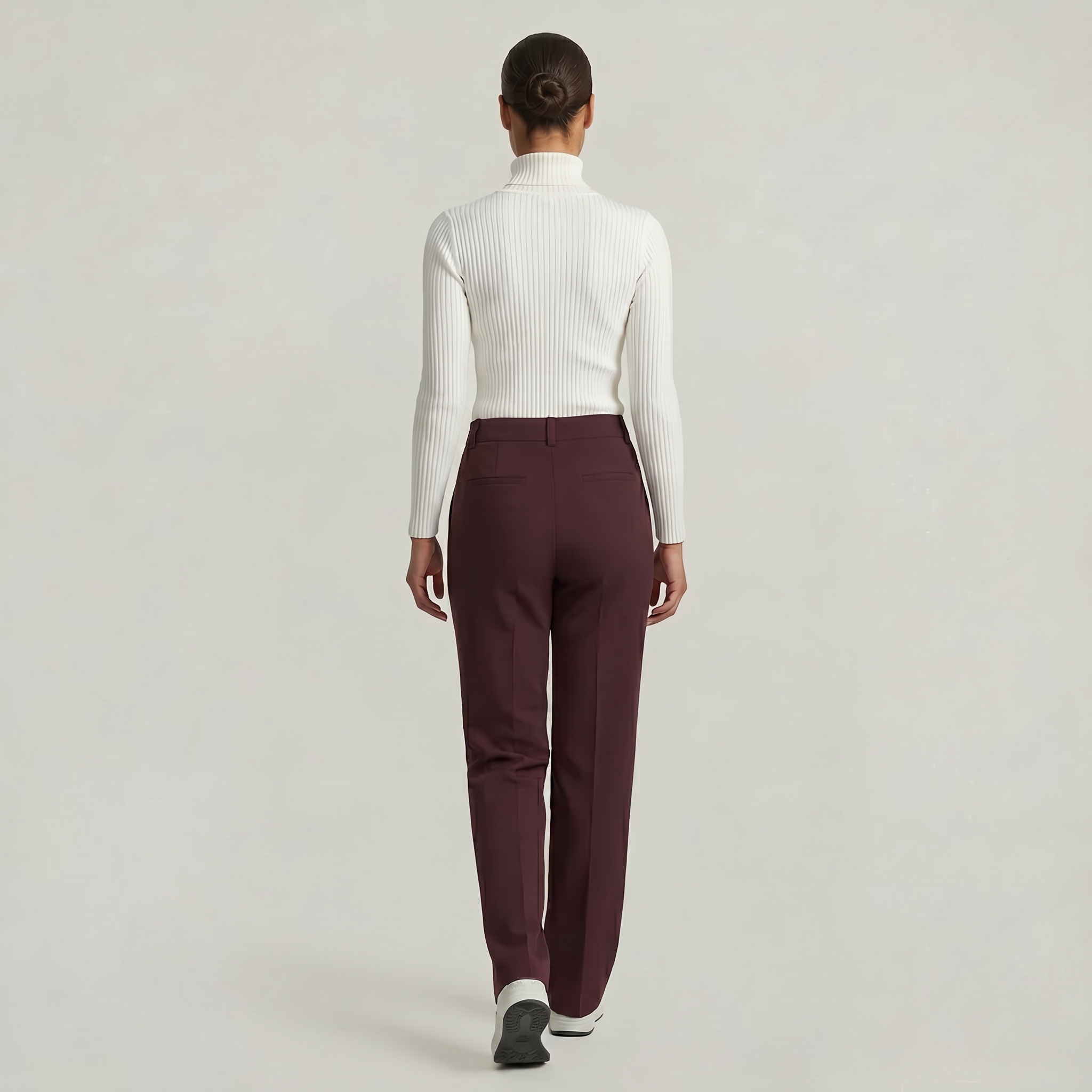 Women’s Suit Pants - Straight Leg Flat Front Loose Fit