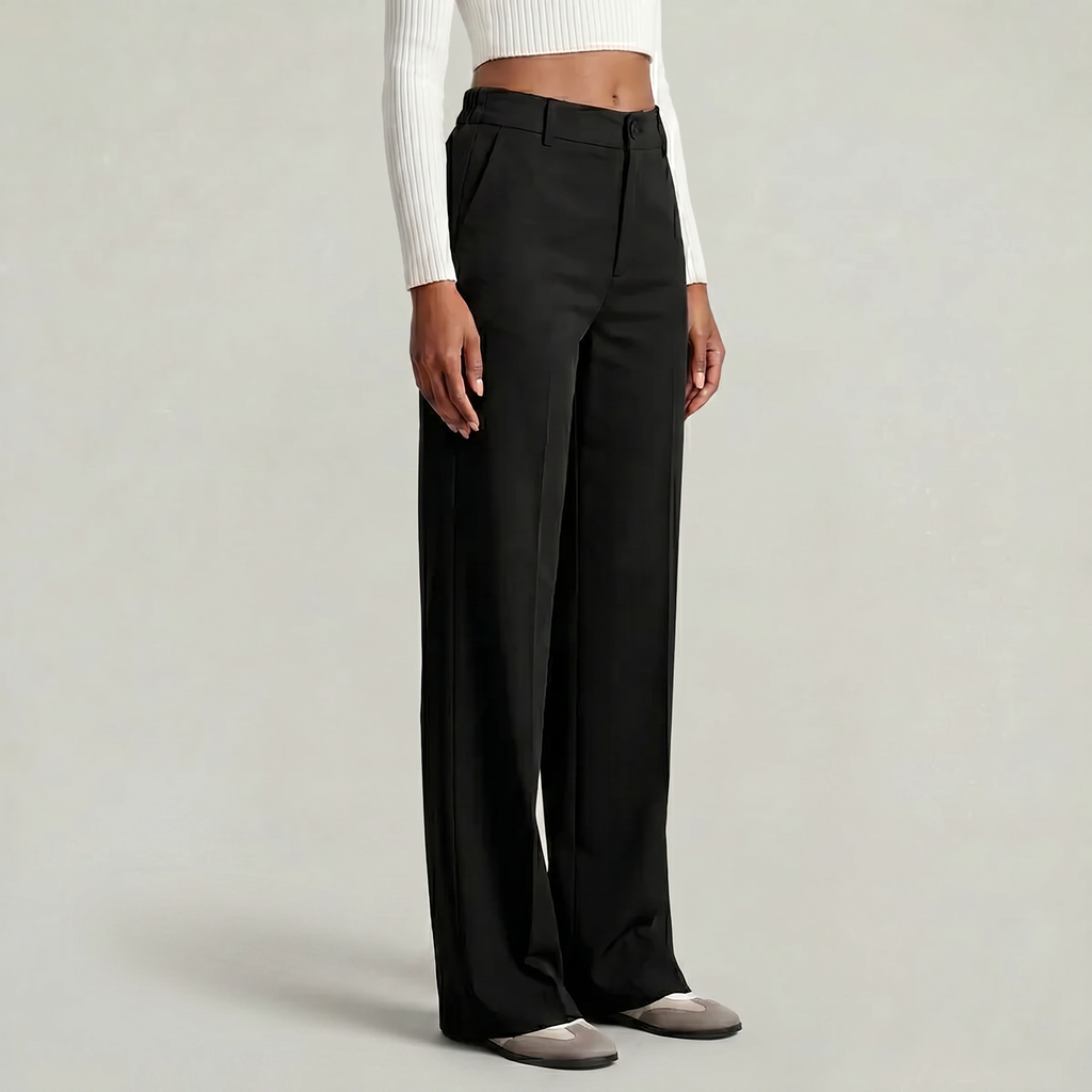 Women’s Suit Pants - Straight Leg Flat Front Loose Fit
