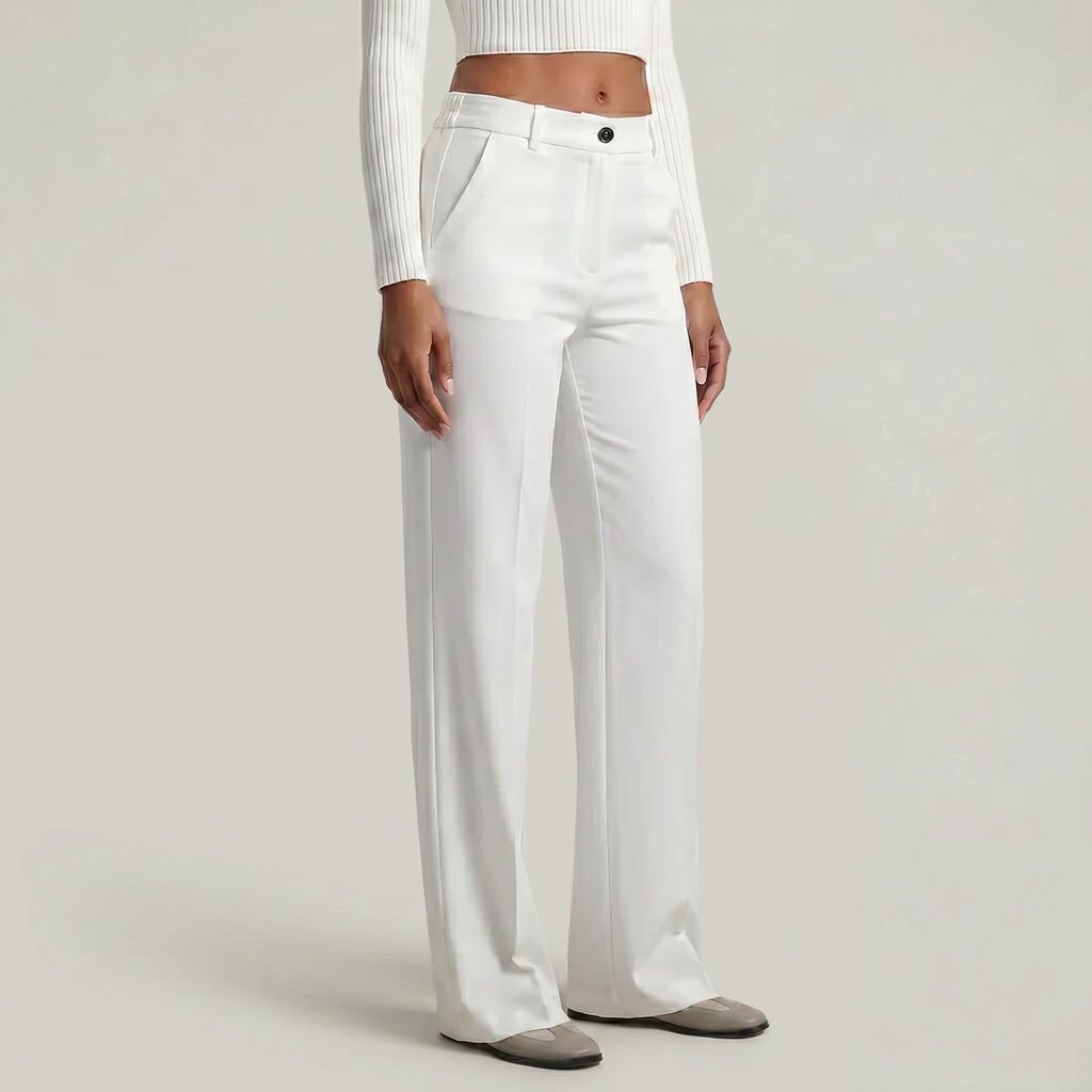Women’s Suit Pants - Straight Leg Flat Front Loose Fit