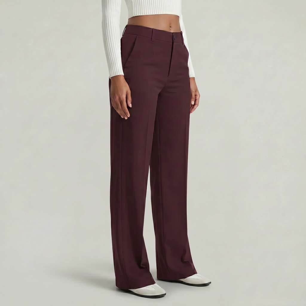Women’s Suit Pants - Straight Leg Flat Front Loose Fit
