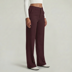 Women’s Suit Pants - Straight Leg Flat Front Loose Fit