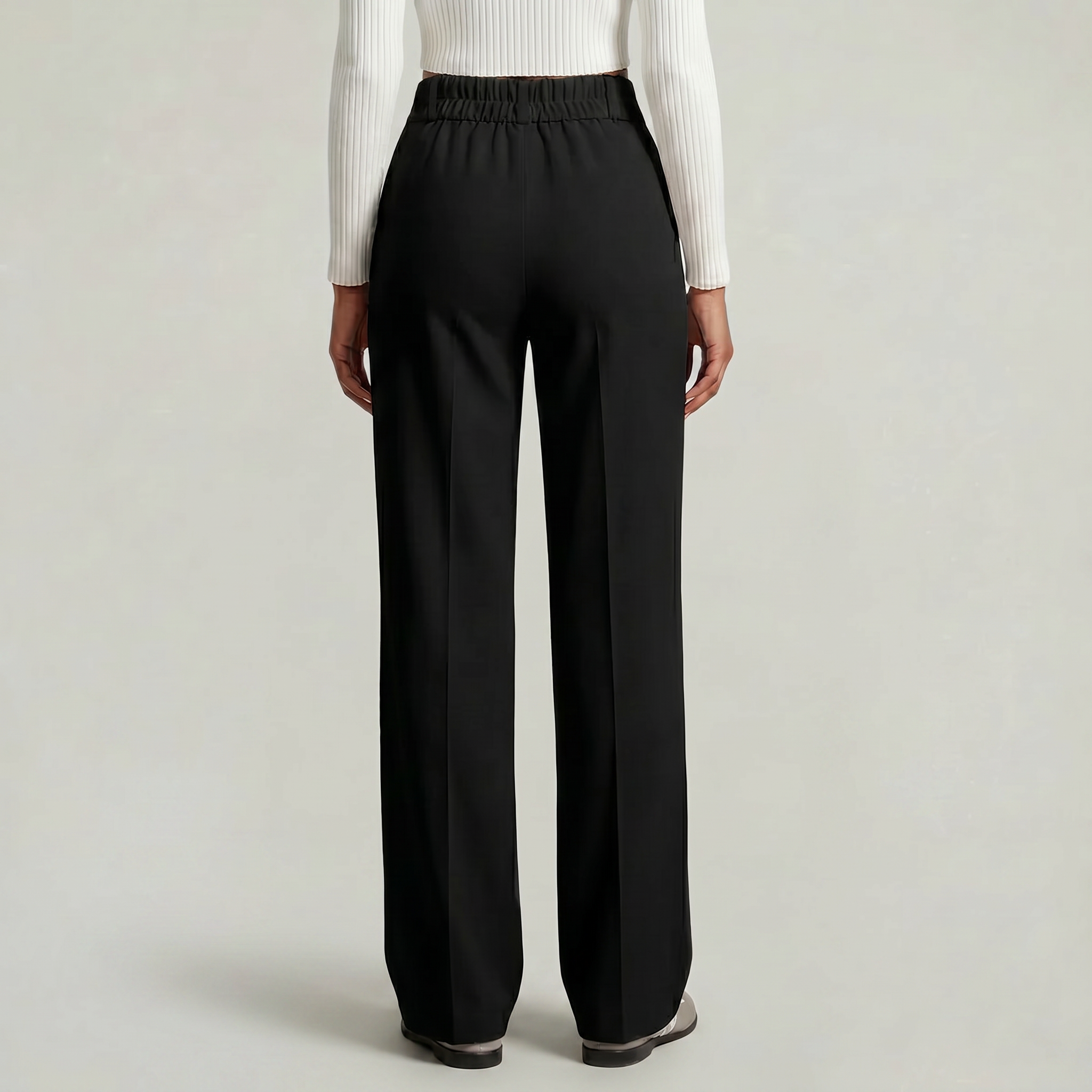 Women’s Suit Pants - Straight Leg Flat Front Loose Fit