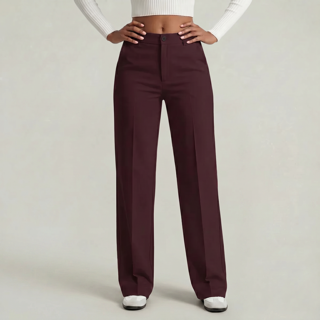 Women’s Suit Pants - Straight Leg Flat Front Loose Fit