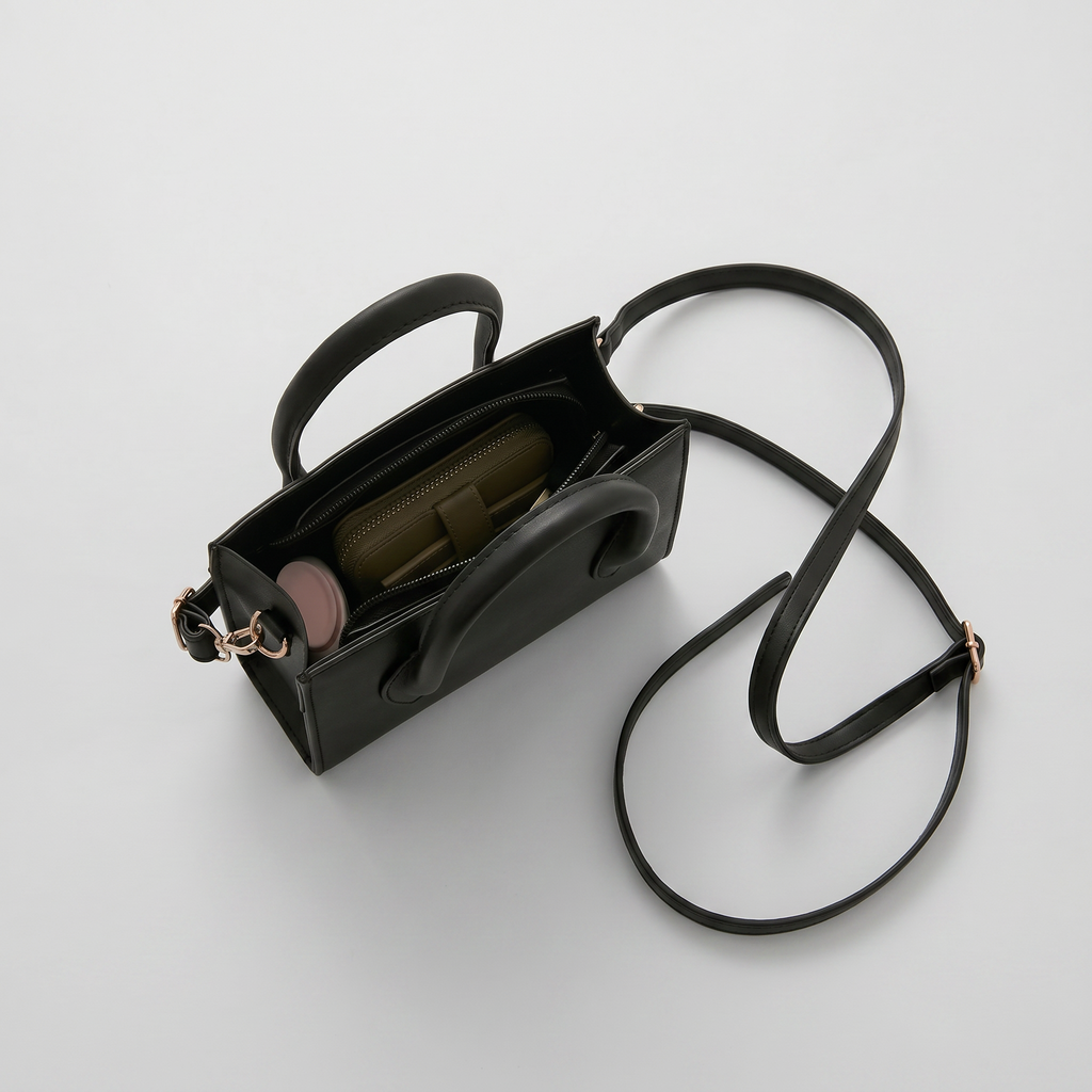 Women’s Leather Handbag - Structured Top Handle Crossbody Fit