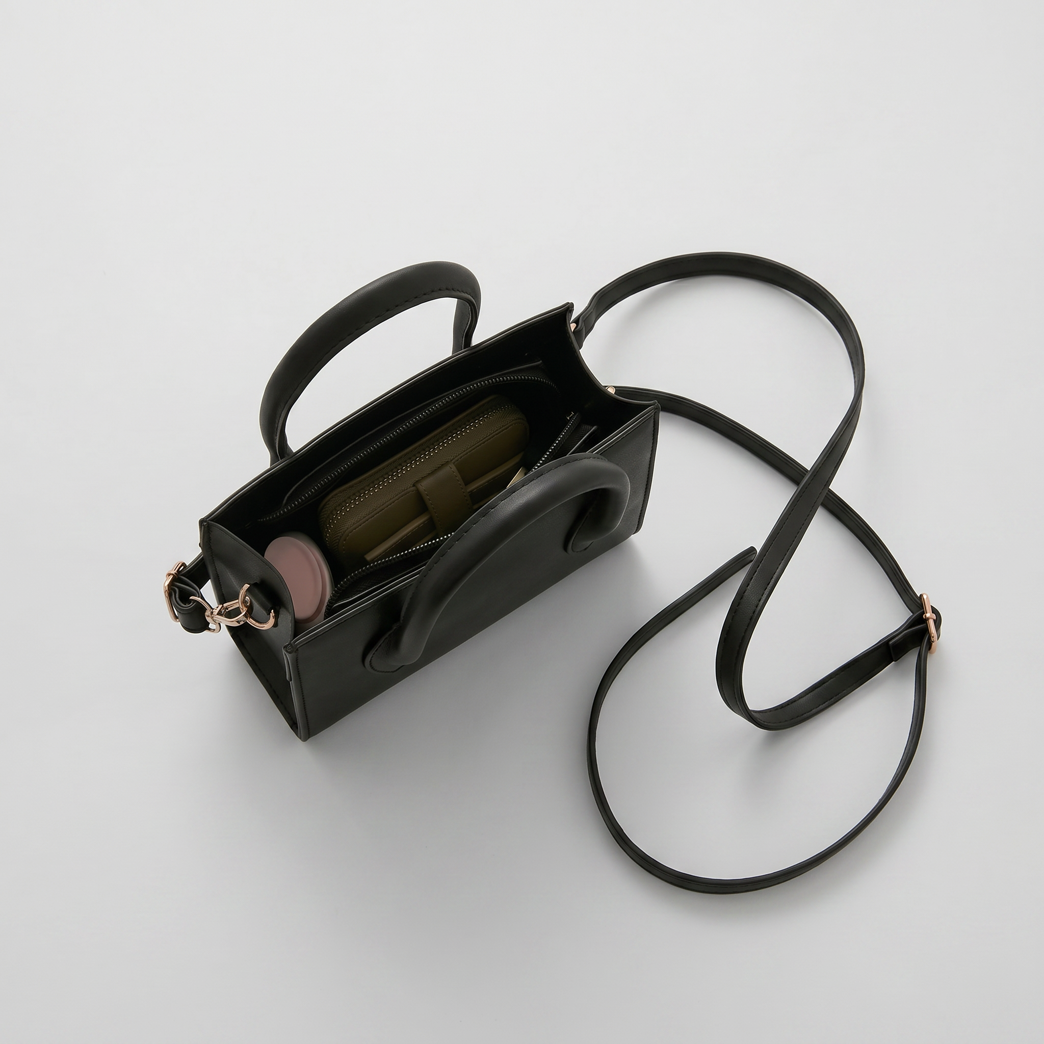 Women’s Leather Handbag - Structured Top Handle Crossbody Fit