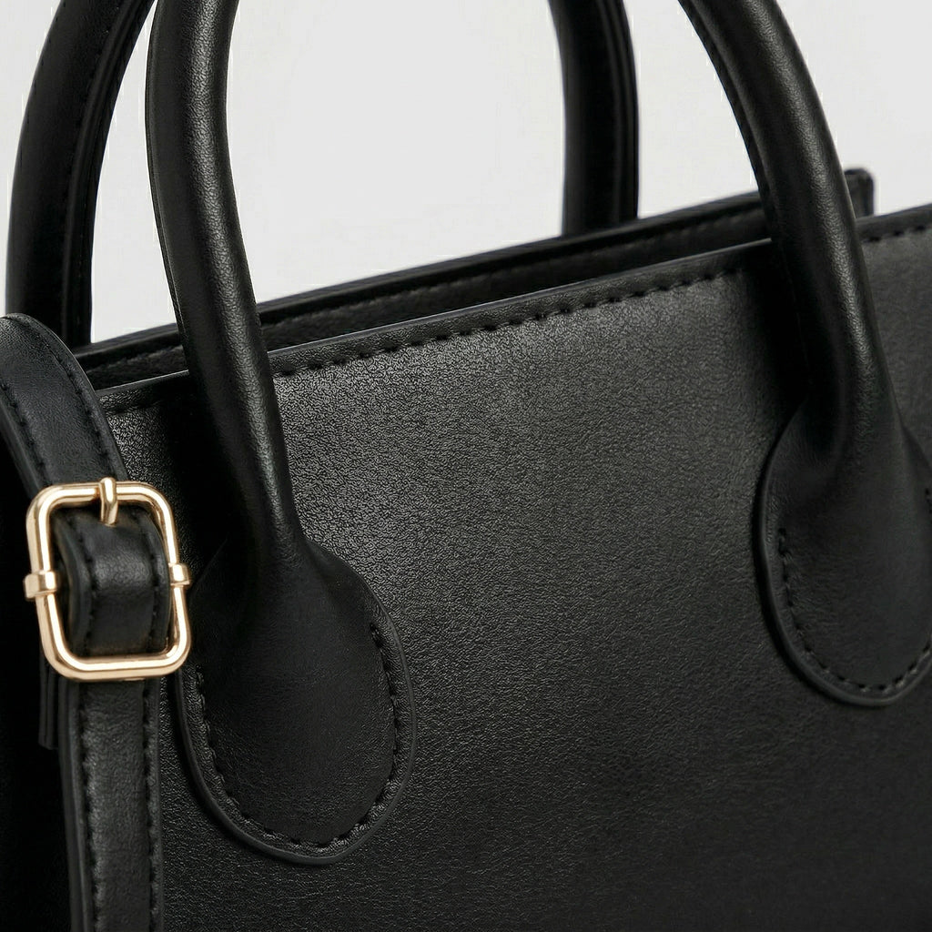 Women’s Leather Handbag - Structured Top Handle Crossbody Fit