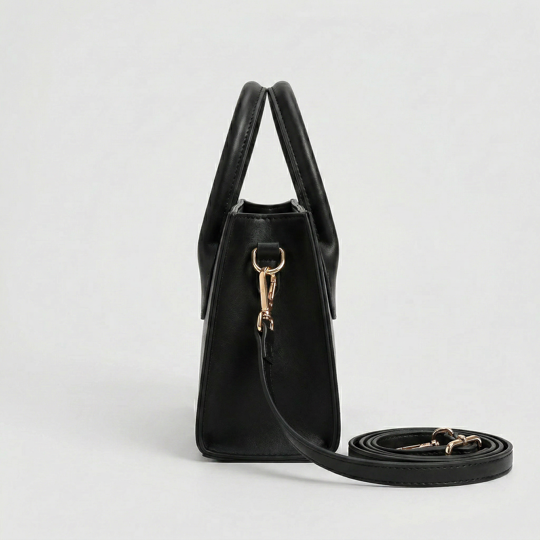Women’s Leather Handbag - Structured Top Handle Crossbody Fit