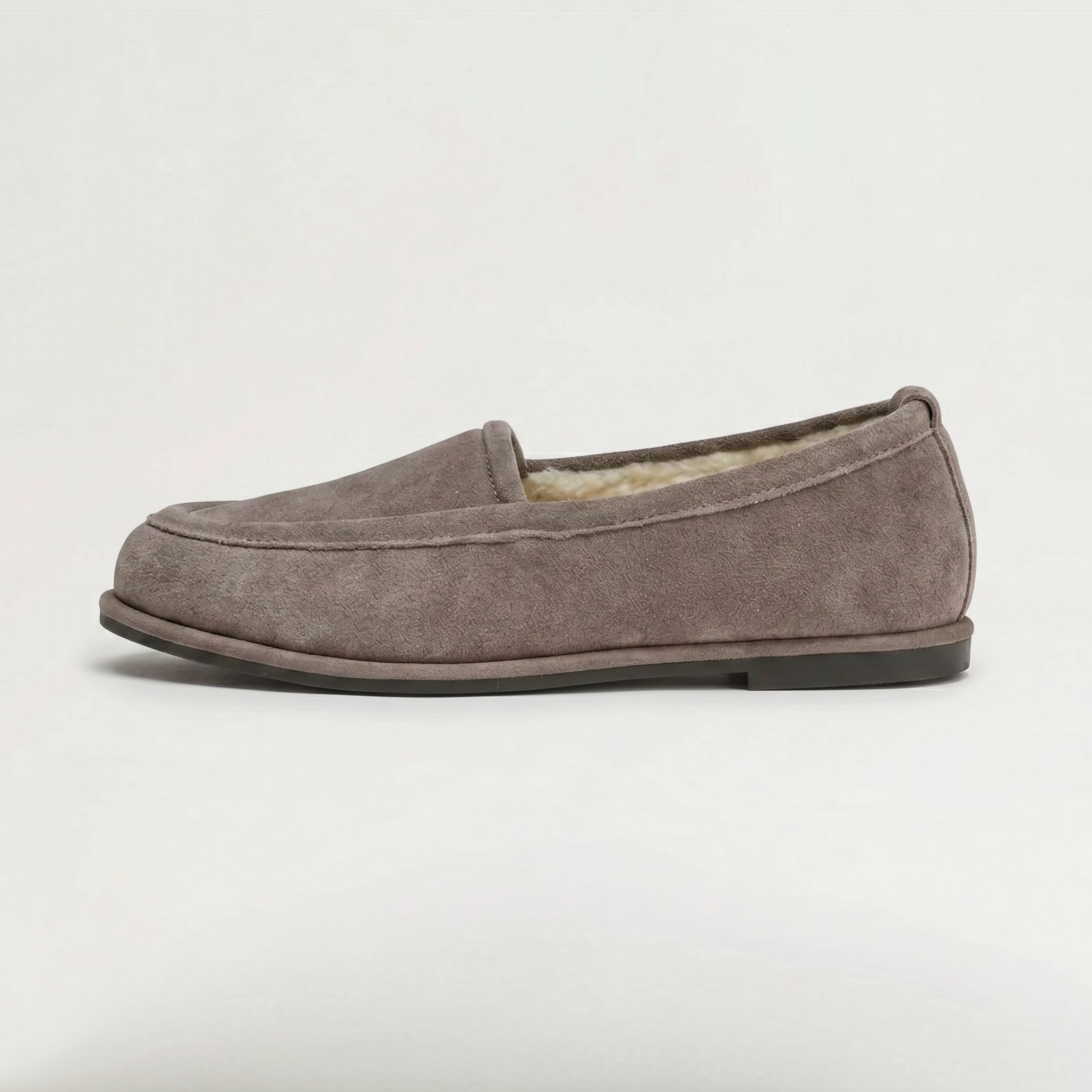 Women’s Suede Fur Lined Loafers - Slip On Winter Flats