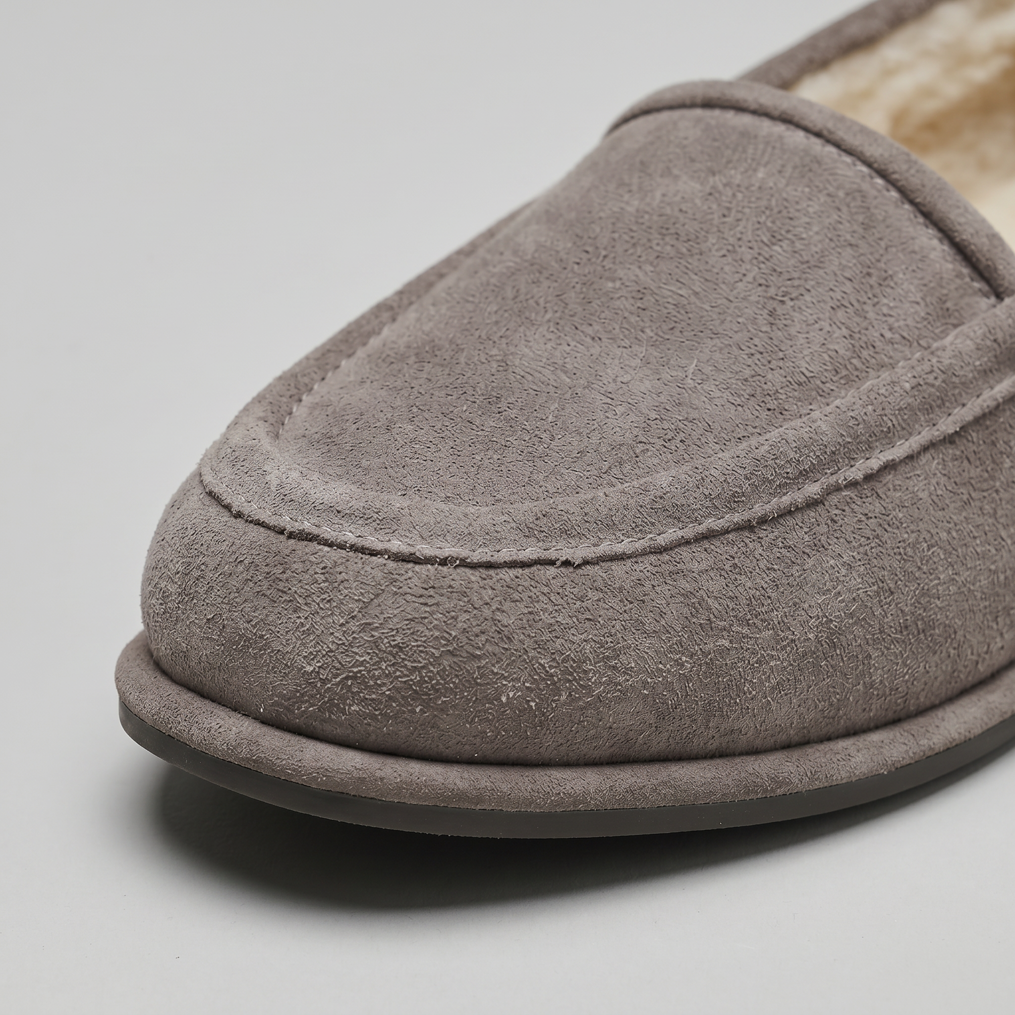 Women’s Suede Fur Lined Loafers - Slip On Winter Flats