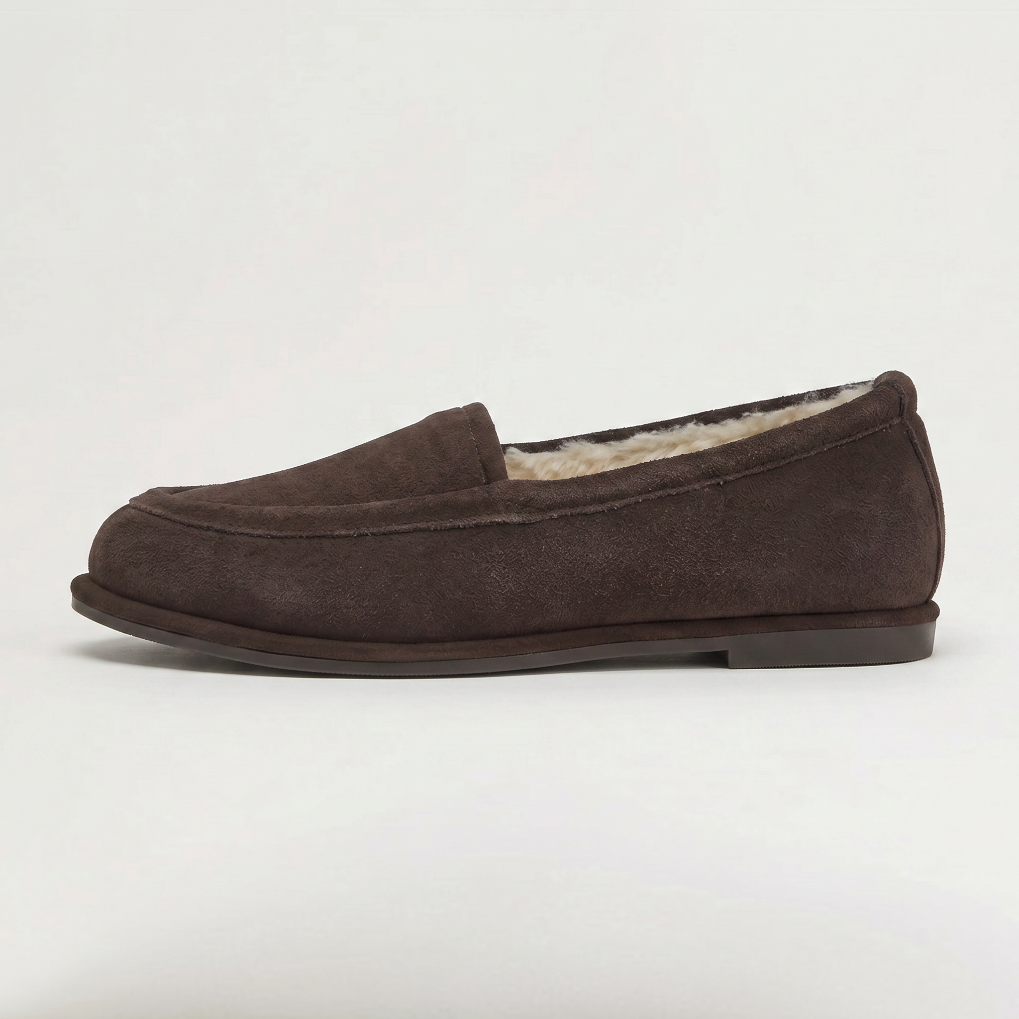 Women’s Suede Fur Lined Loafers - Slip On Winter Flats