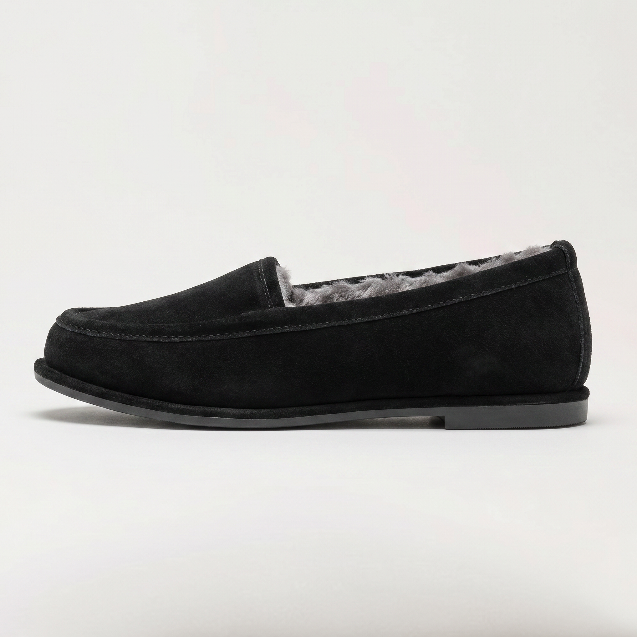 Women’s Suede Fur Lined Loafers - Slip On Winter Flats