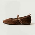 Women’s Low-Cut Square-Toe Flat Shoes - Buckle Strap Comfort Fit