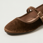 Women’s Low-Cut Square-Toe Flat Shoes - Buckle Strap Comfort Fit