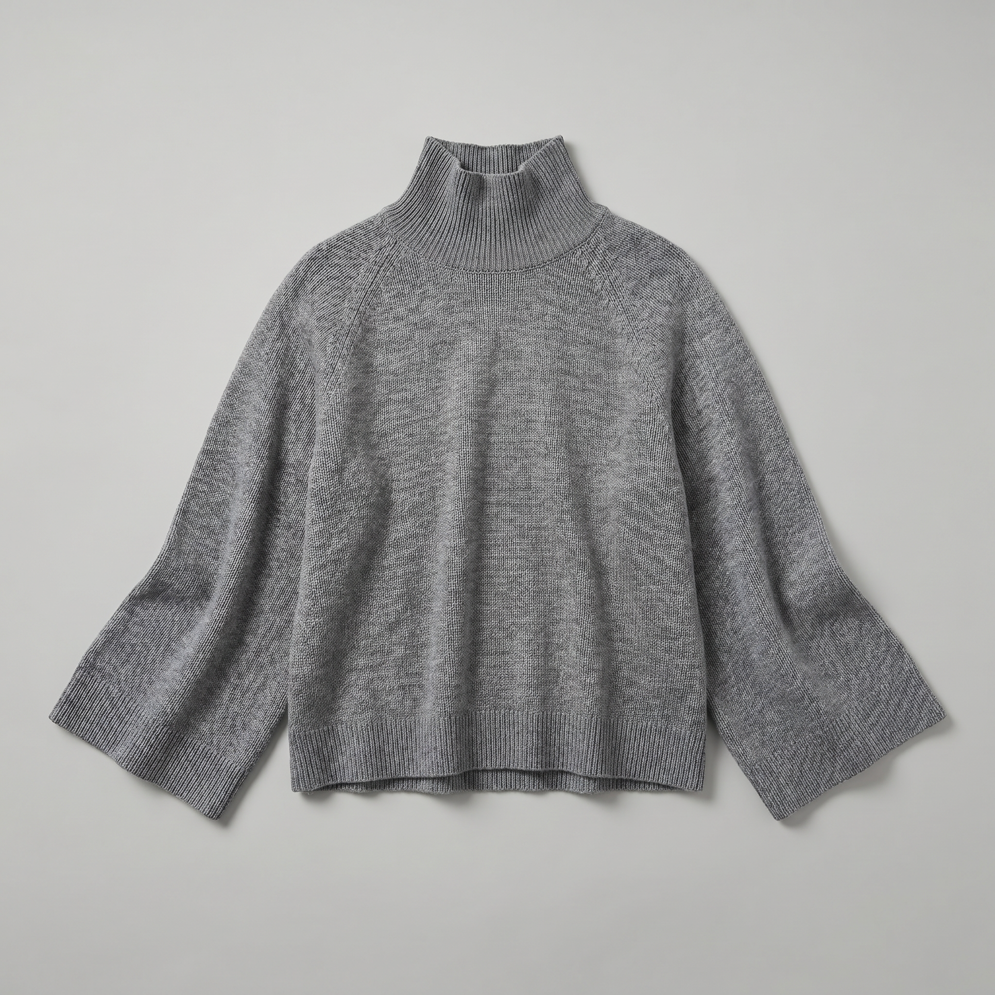 Women’s Turtleneck Sweater - Flared Sleeve Loose Fit Pullover