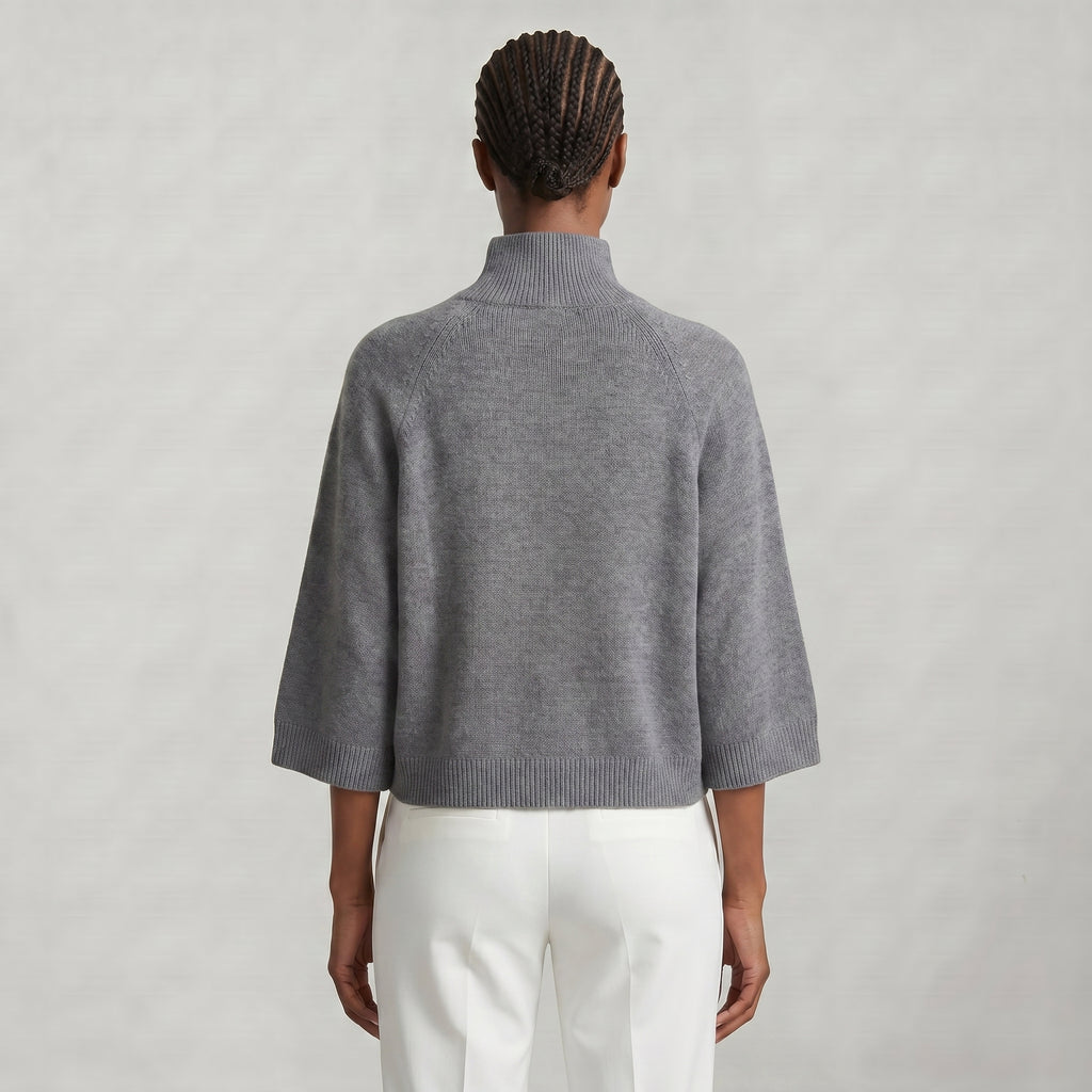 Women’s Turtleneck Sweater - Flared Sleeve Loose Fit Pullover