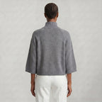 Women’s Turtleneck Sweater - Flared Sleeve Loose Fit Pullover