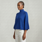 Women’s Turtleneck Sweater - Flared Sleeve Loose Fit Pullover