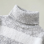 Women’s Turtleneck Sweater - Striped Loose Fit