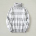 Women’s Turtleneck Sweater - Striped Loose Fit