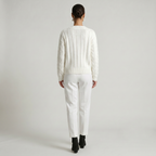 Women’s V-Neck Cable Knit Sweater - Long Sleeve Regular Fit