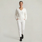 Women’s V-Neck Cable Knit Sweater - Long Sleeve Regular Fit