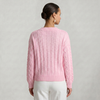 Women’s V-Neck Cable Knit Sweater - Long Sleeve Regular Fit