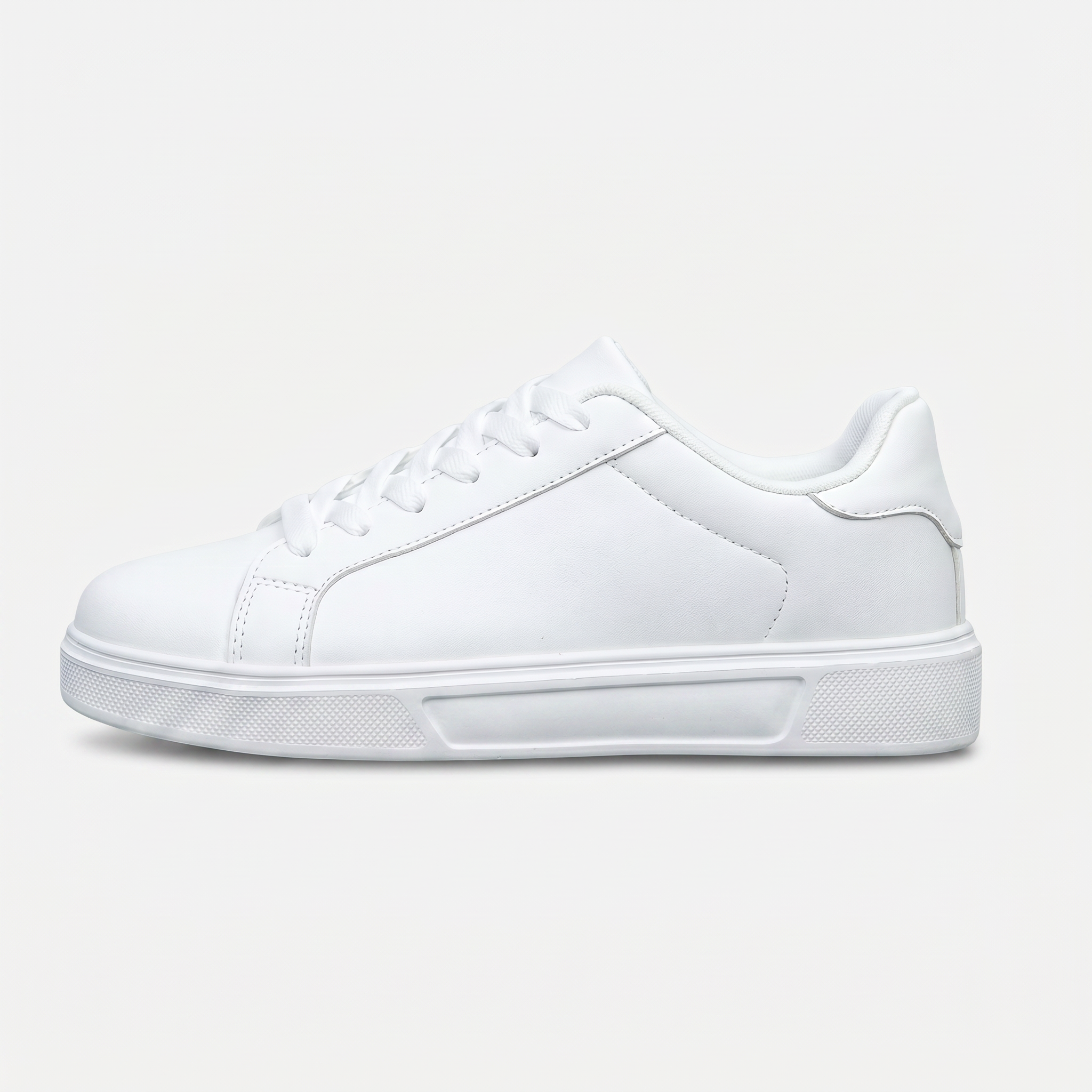 Women’s White Dress Sneakers - Casual Lace-Up Everyday Shoes
