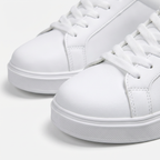 Women’s White Dress Sneakers - Casual Lace-Up Everyday Shoes