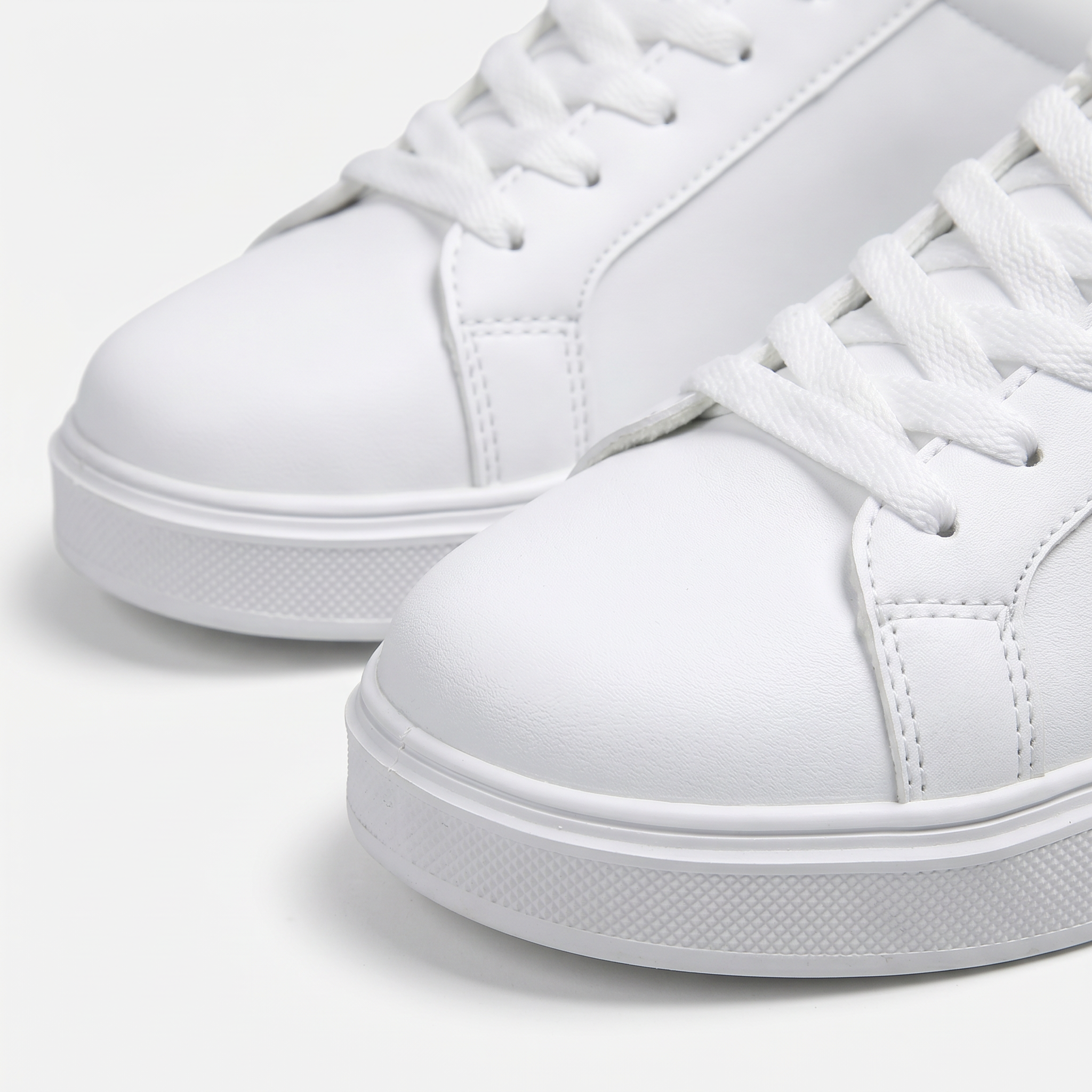 Women’s White Dress Sneakers - Casual Lace-Up Everyday Shoes