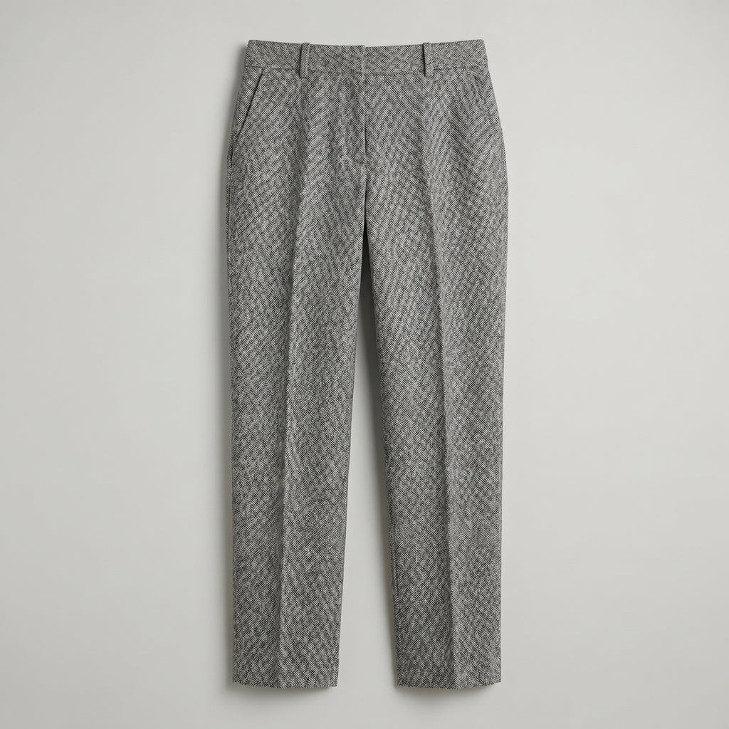 Women’s Wool Tailored Trousers - High Waist Straight Fit