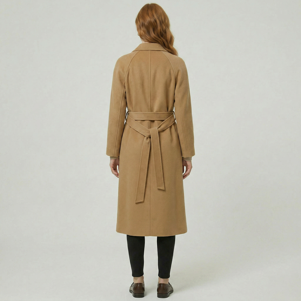 Women’s Wool Long Coat - Belted Tailored Fit
