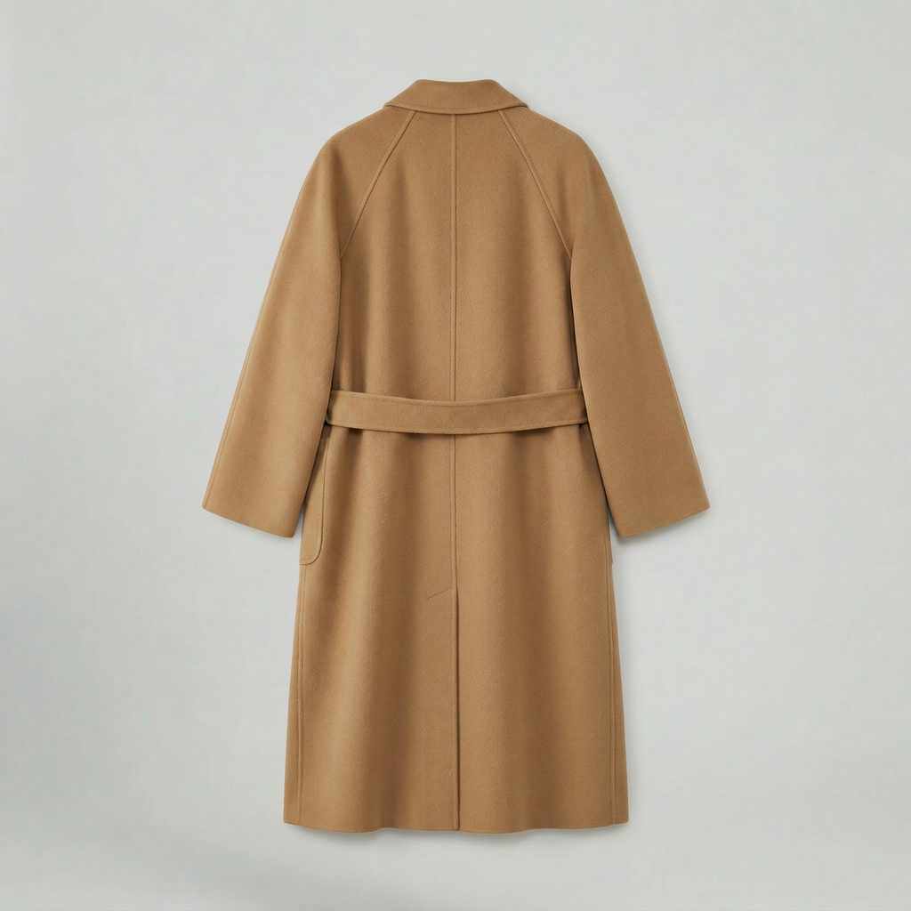 Women’s Wool Long Coat - Belted Tailored Fit